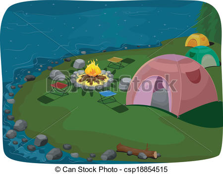 Camp site Vector Clip Art Illustrations. 707 Camp site clipart EPS.