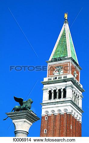 Stock Photo of Italy, Venice, Campanile of Saint Mark's Square.