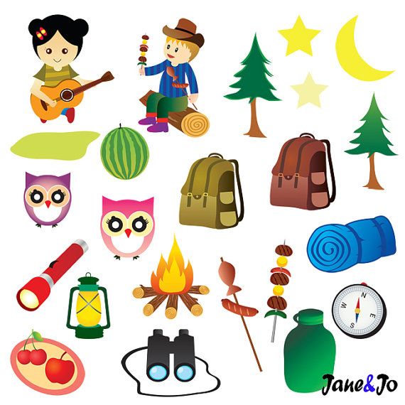 Camping Clipart , Camping Party Clipart ,Glamping Camp Clip.