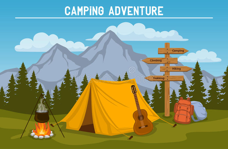 Cartoon Camping Background