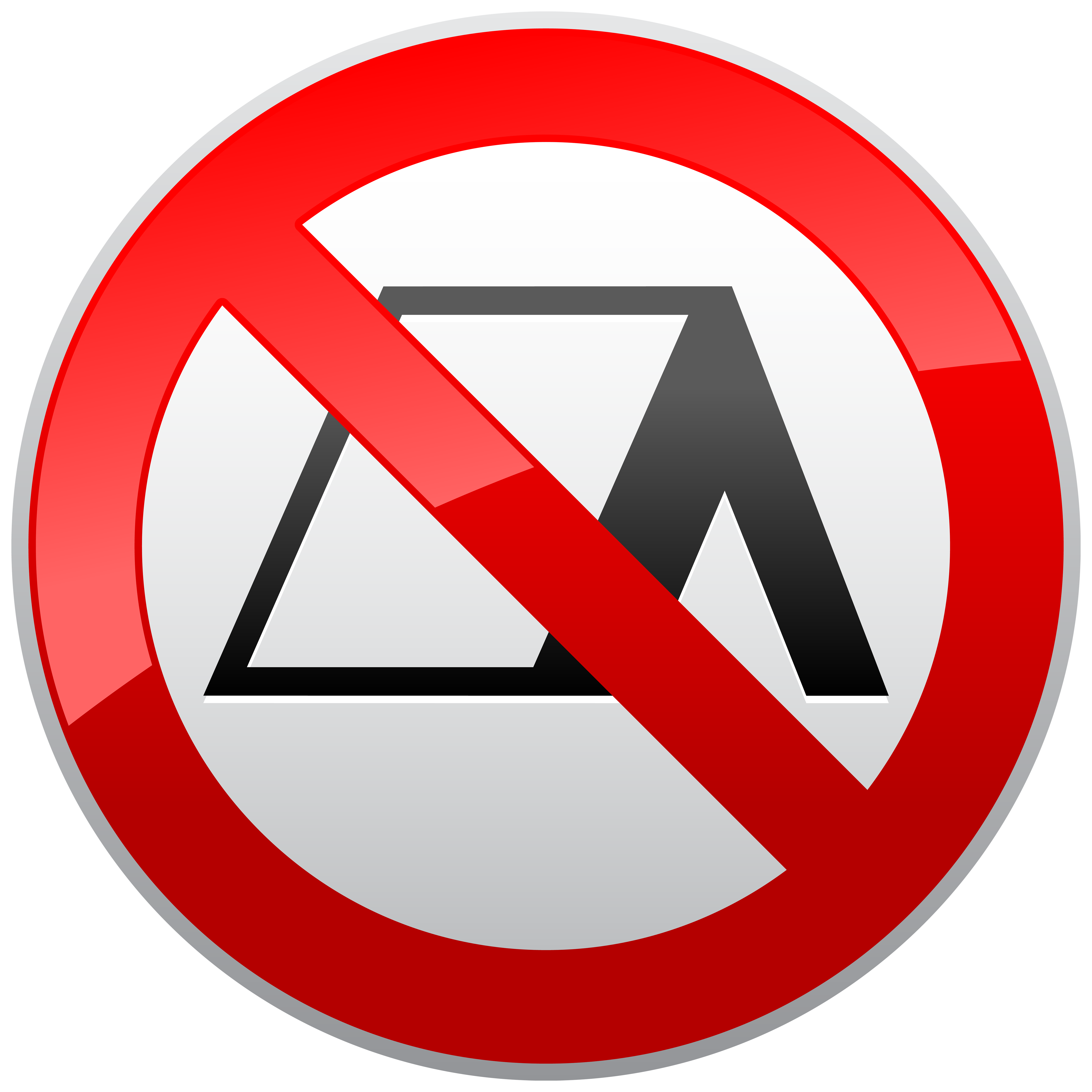 No Camping Prohibition Sign PNG Clipart.