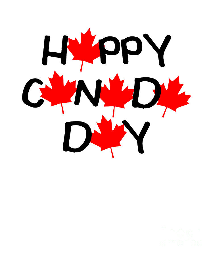 Happy Canada Day Maple Leaf Letters.