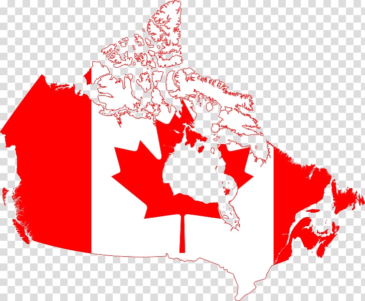 Flag of Canada Map , map of canada transparent background.