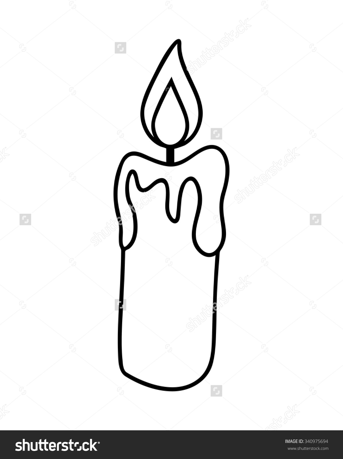 Clipart Black And White Candle.
