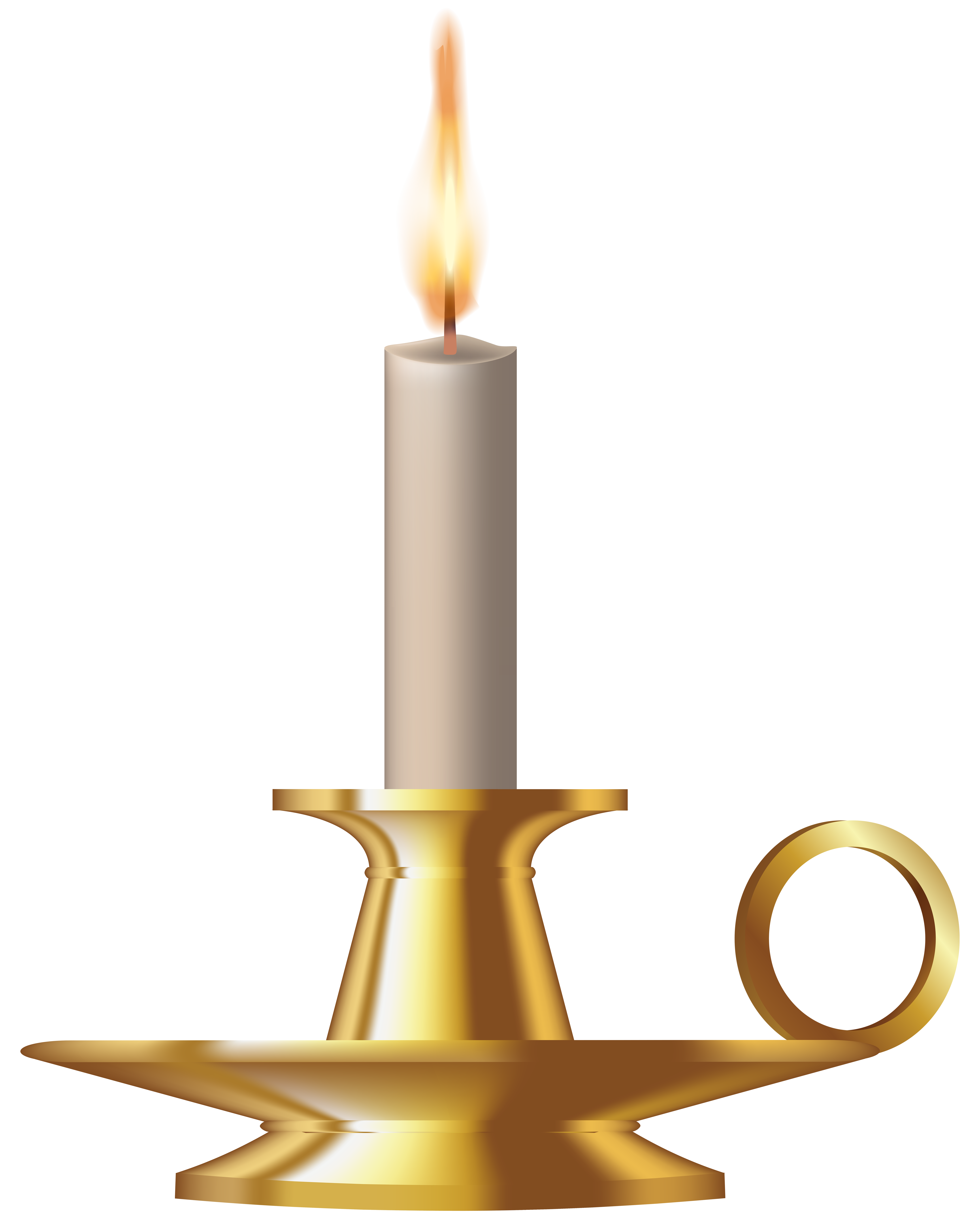 Candle in Candlestick Clip Art.