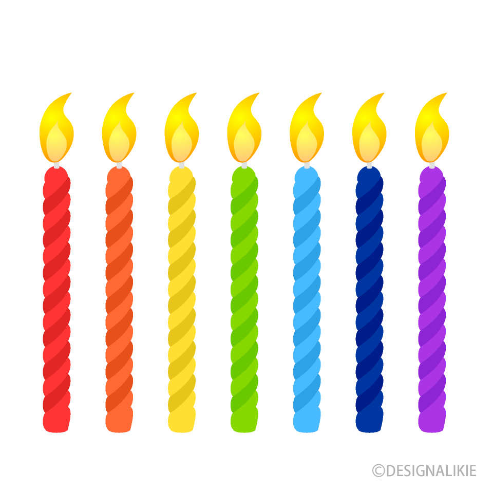 Free Rainbow Candles Clipart Image｜Illustoon.