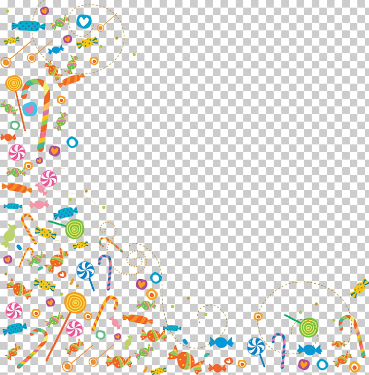 Gift Album, candy border, multicolored candies frame PNG.