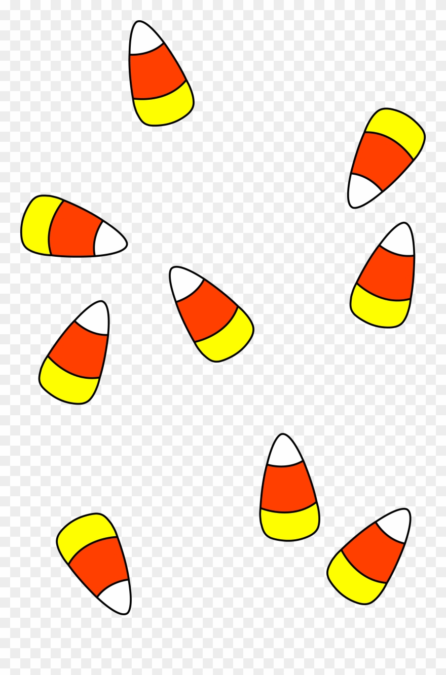 Scattered Halloween Candy Corn.
