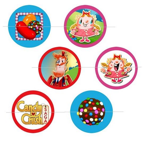 Candy Crush Cupcake Toppers