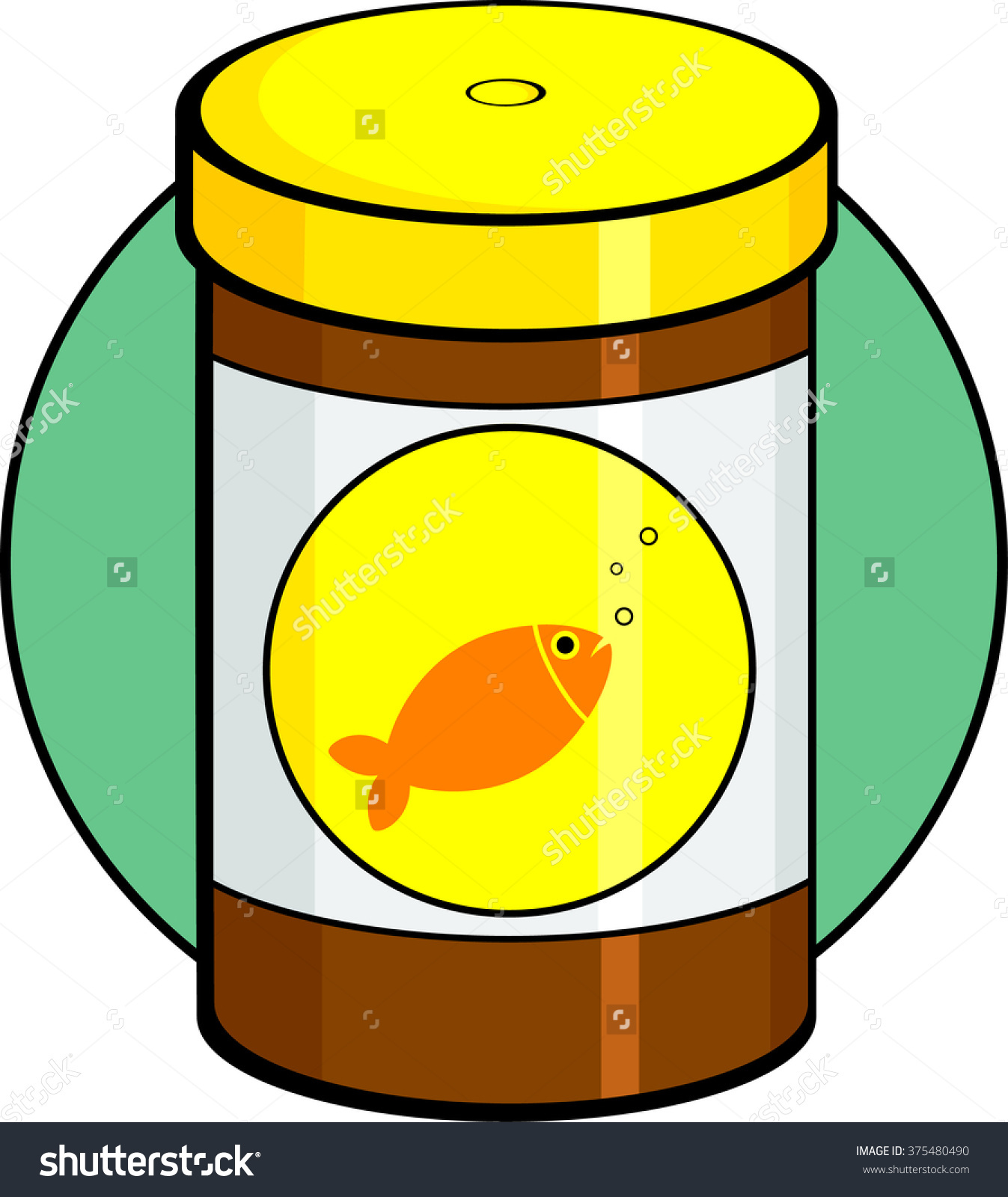 Fish food canister label clipart.