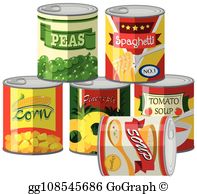 Canned Foods Clip Art.