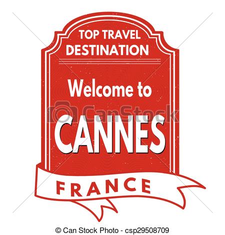 Vector Clipart of Welcome to Cannes stamp.