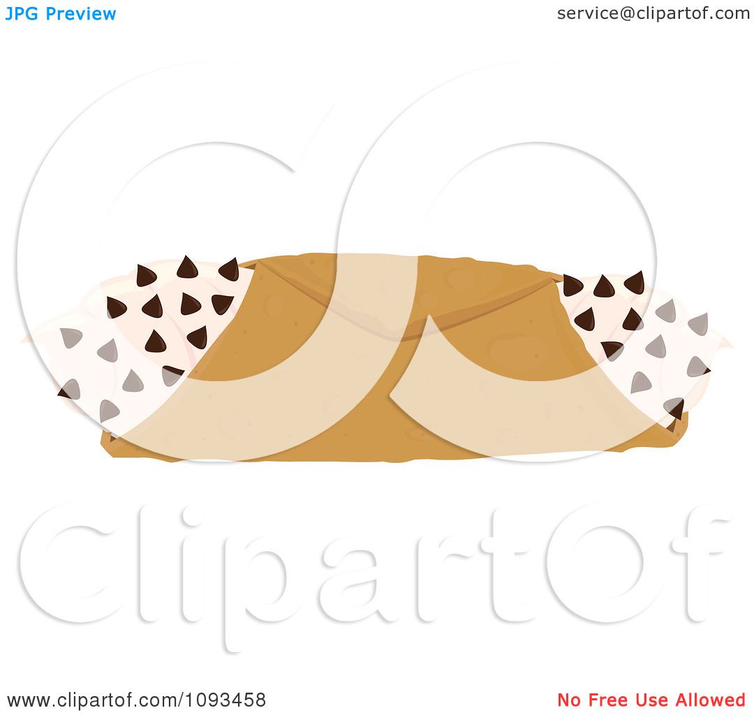 Clipart Chocolate Chip Cannoli.