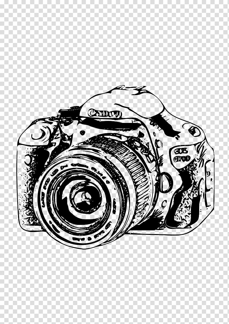 Canon EOS Camera , Camera Sketch transparent background PNG.