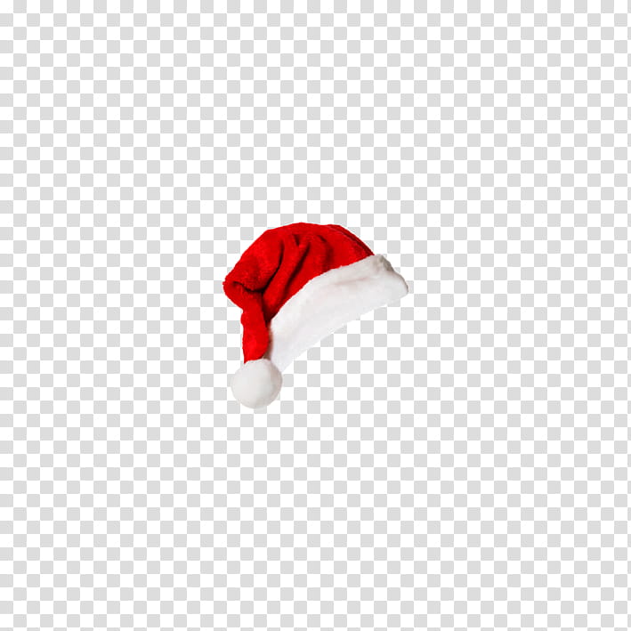 Red and white Santa Hat transparent background PNG clipart.