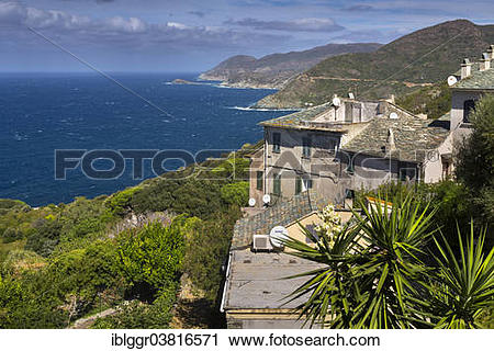 Stock Photography of "View over Pino, Cap Corse, Haute.