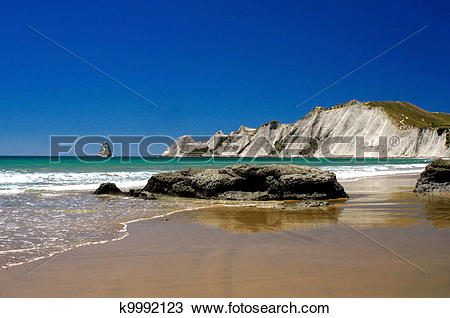 Stock Photo of Cape Kidnappers New Zealand k9992123.