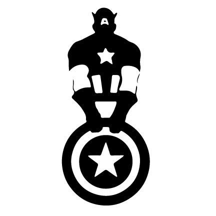 Image result for captain america clipart black and white.