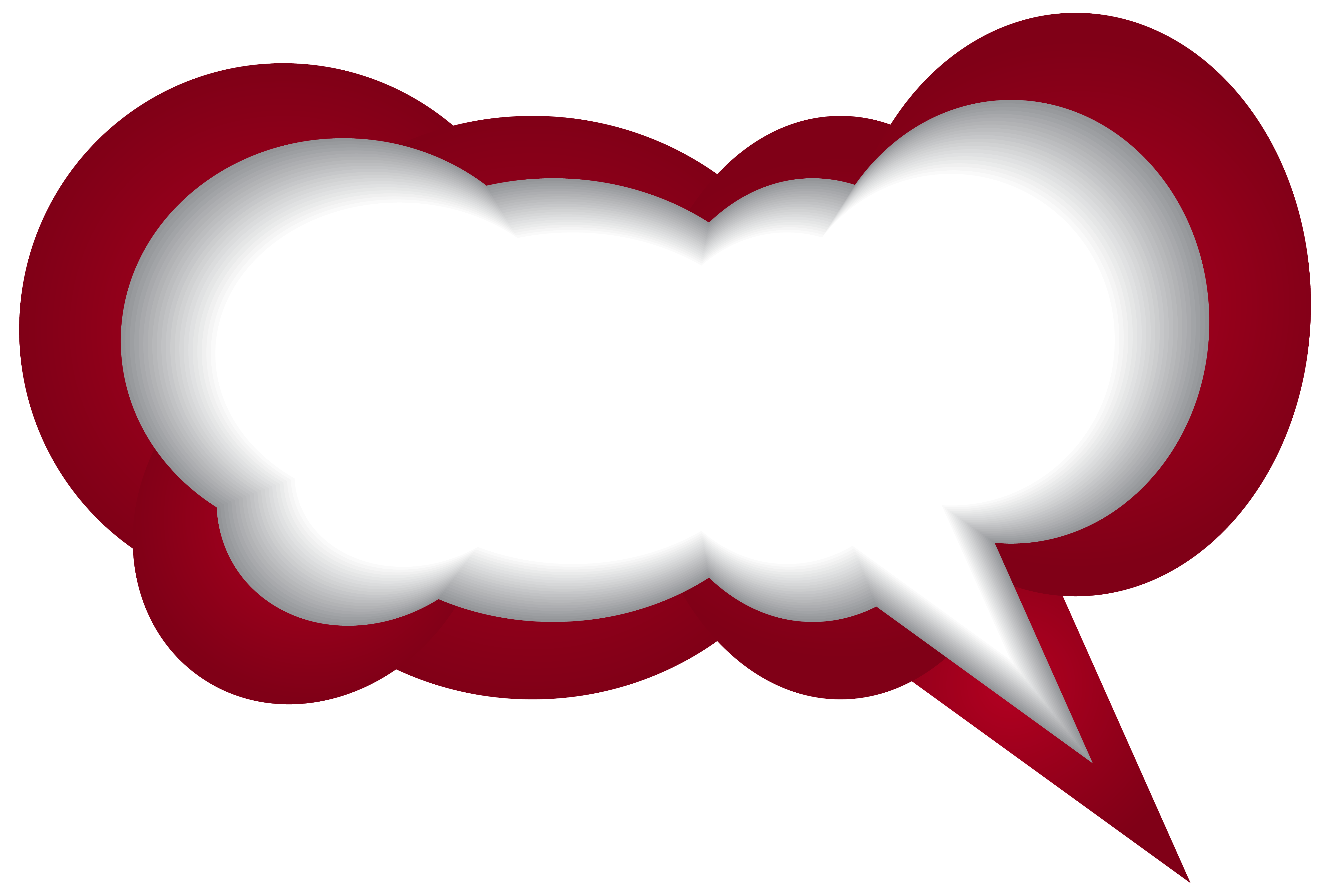 Speech Bubble Red White PNG Clip Art Image.