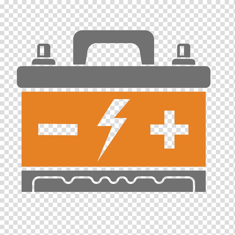 Orange and grey tubular battery , Car Device driver Icon.
