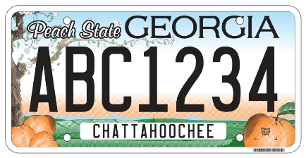 Georgia Peach License Plate Clipart.