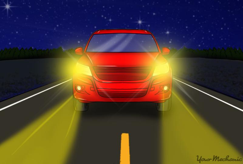 Red Car Headlights Clip Art.