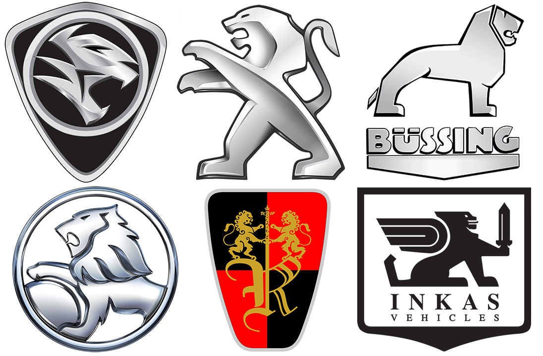 Car logos with lion.