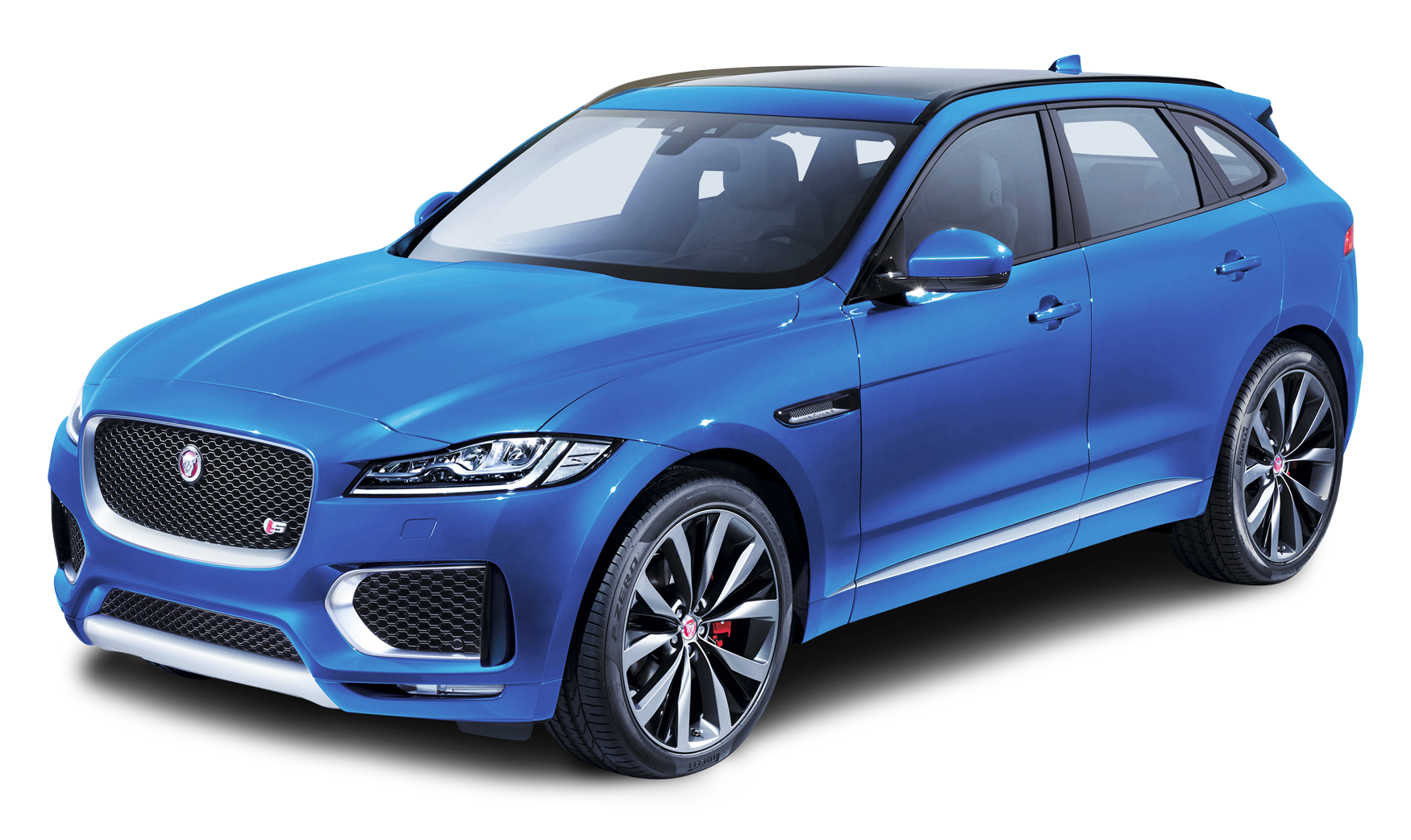 Download Blue Jaguar F PACE Side View Car PNG Image for Free.