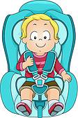 Clip Art of Baby Girl Car Seat k18851958.