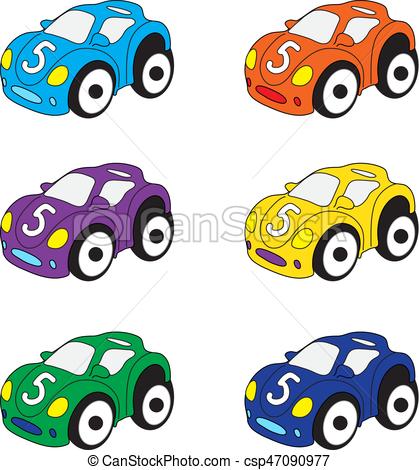 Kids cars cartoon set. Cars toys, vector illustration..