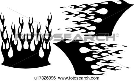 Clip Art of flame, flames, car, automobile, auto, vehicle, graphic.