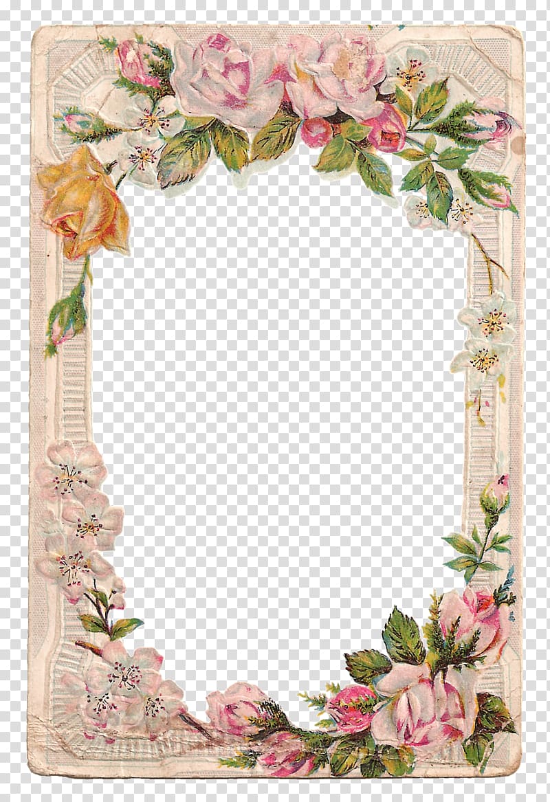 Borders and Frames Frames Rose Flower , vintage card.