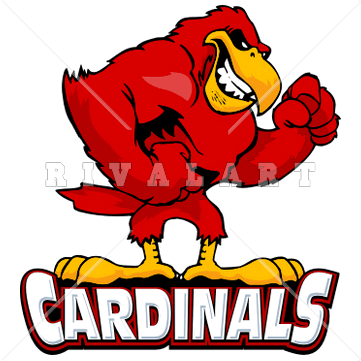 Mascot Clipart Image of Cardinals Logo In Color Graphic.