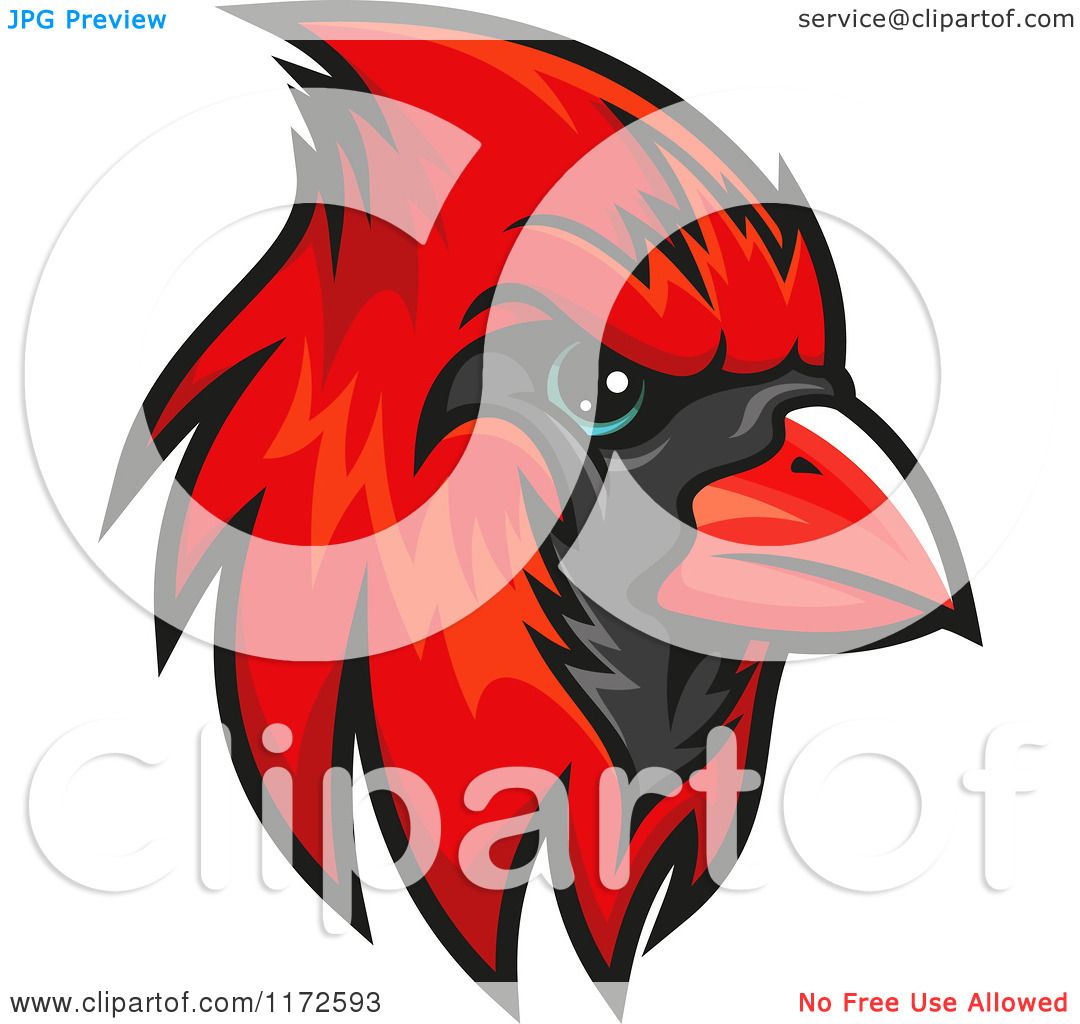 Clipart of a Red Cardinal Head.