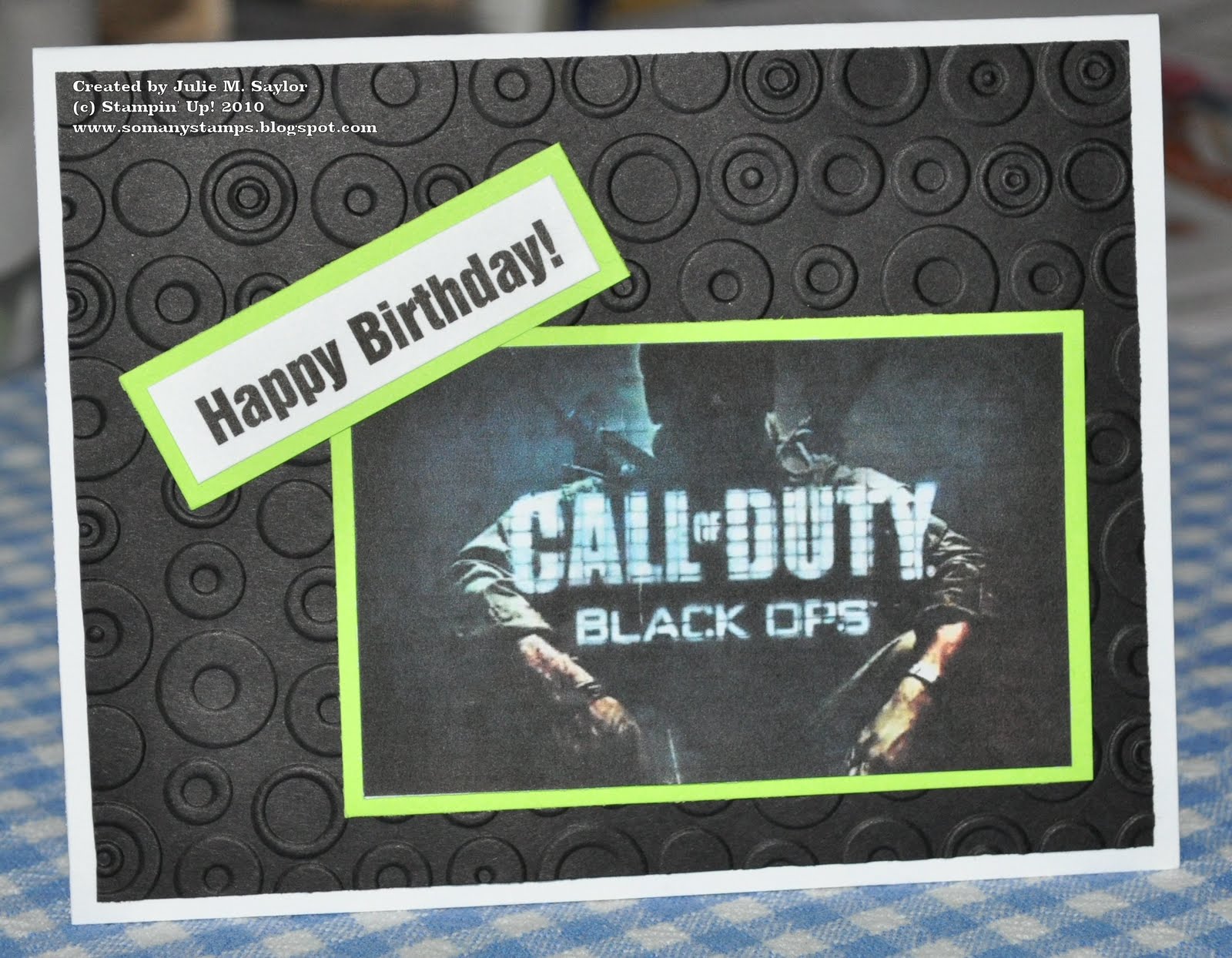 So Many Stamps: Call of Duty Black Ops Birthday Card.