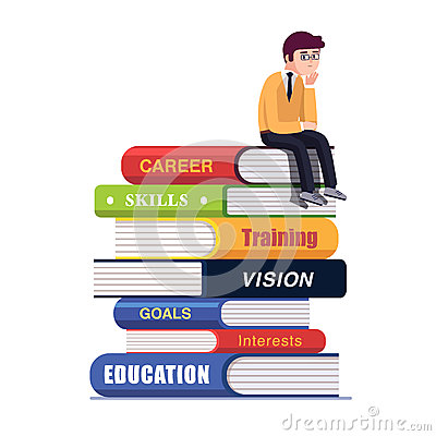 Education Career Student Thinking Future Stock Illustrations.