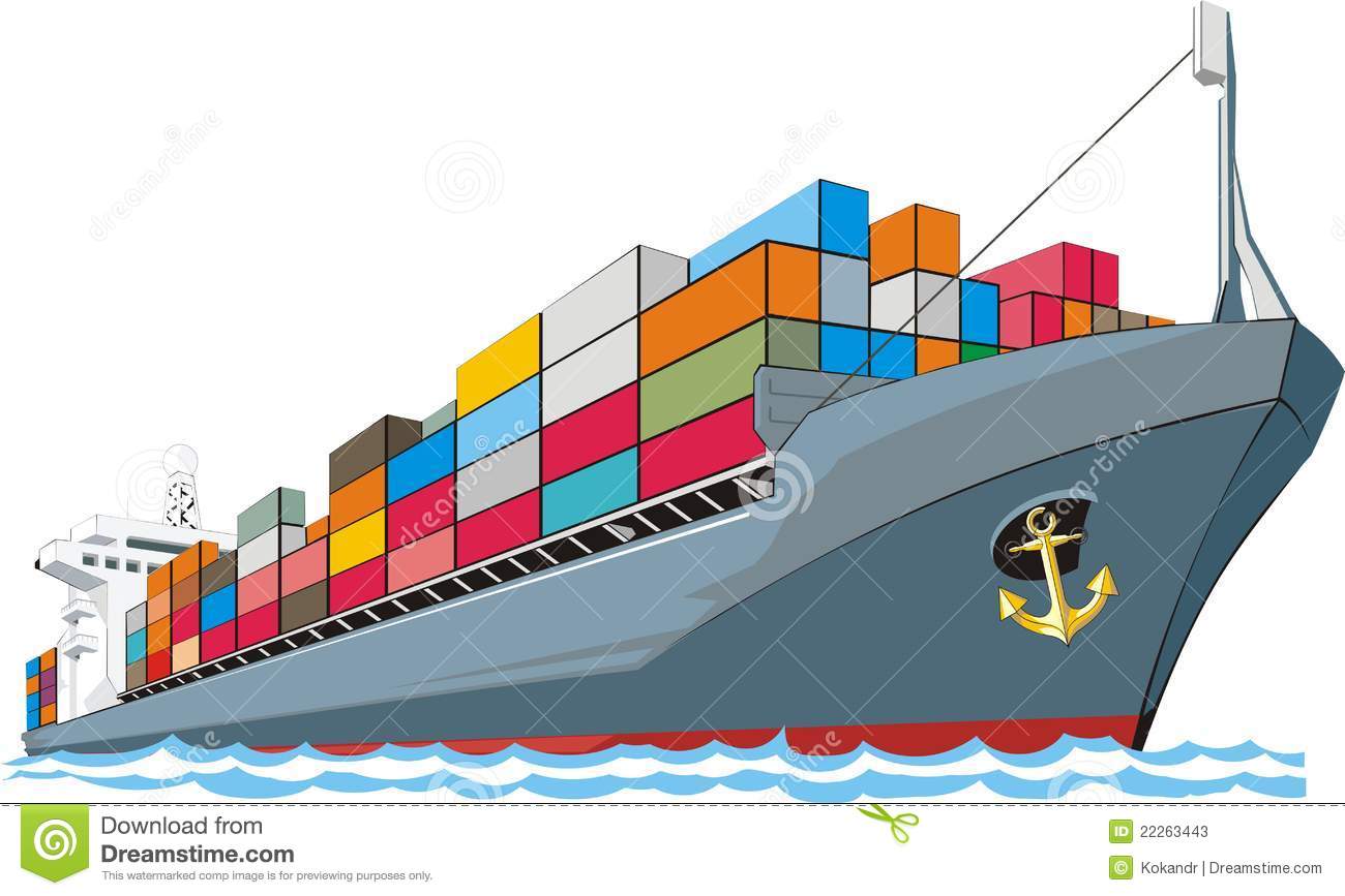 Cargo Ship Clipart.