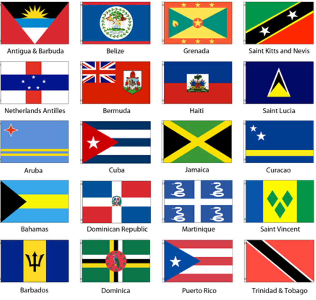 Caribbean flags.
