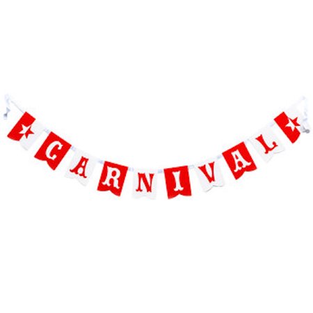 Red & White Carnival Banner Birthday Party Decoration.