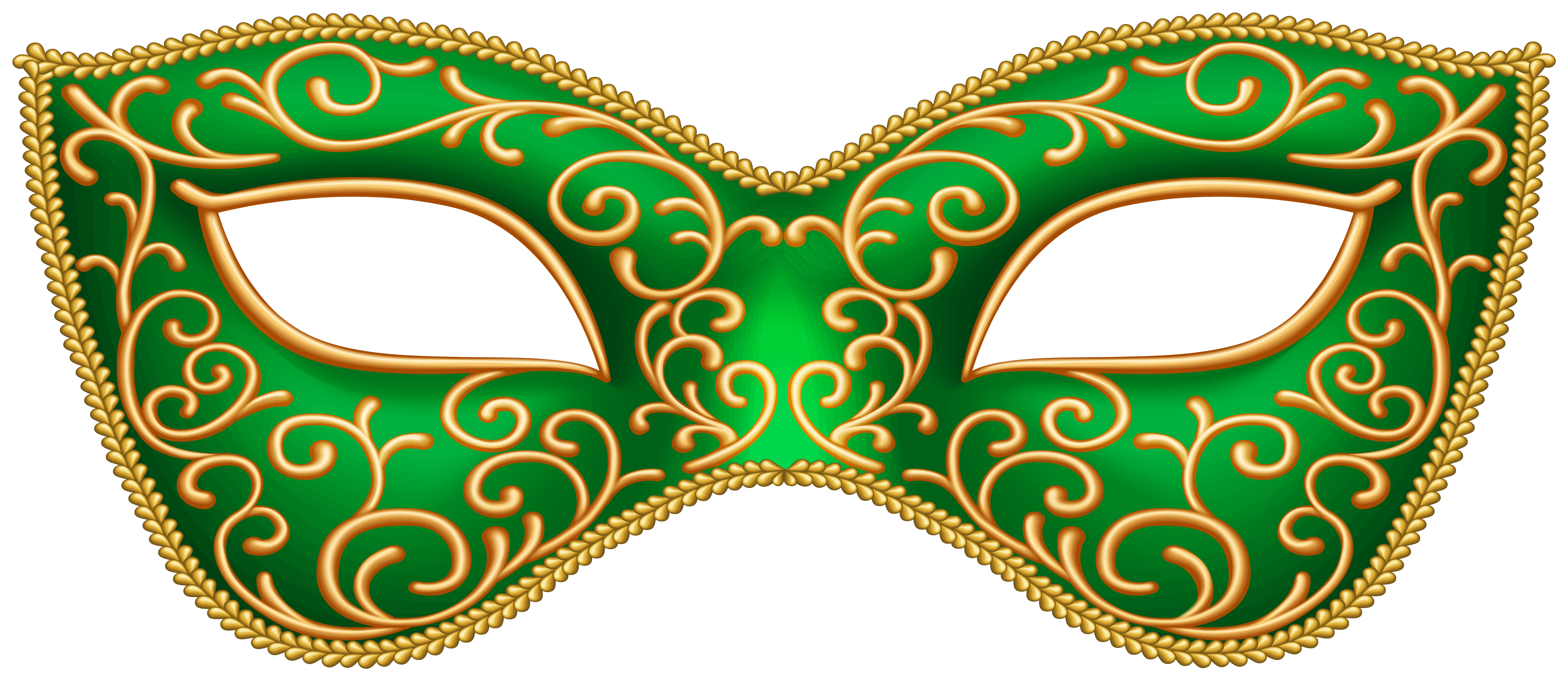 Green Carnival Mask Transparent Image.