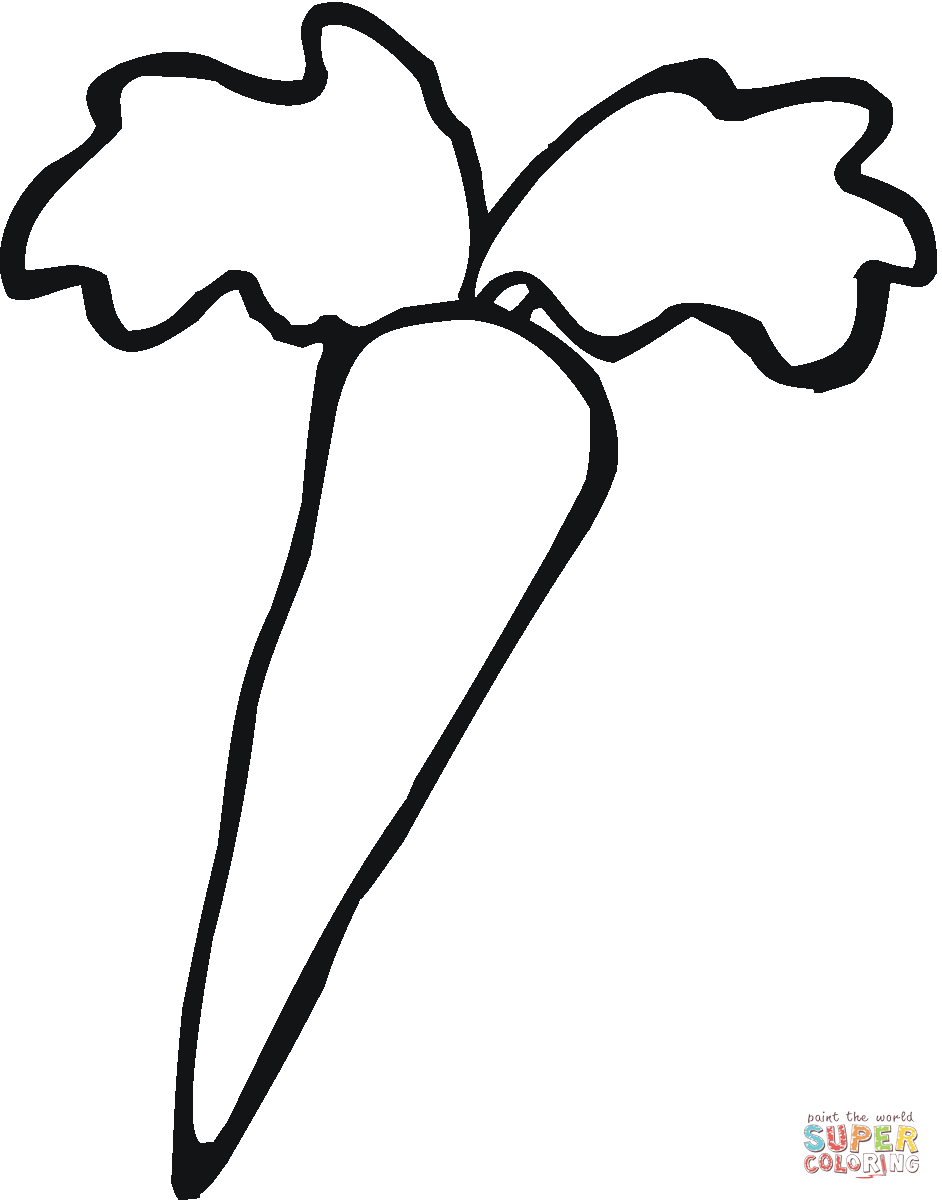 Free Carrot Black And White Outline Coloring Page Free.