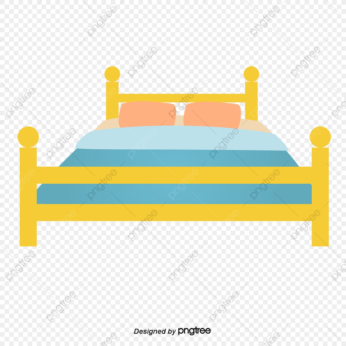 A Cartoon Bed, Cartoon Vector, Cartoon, Bed PNG and Vector with.