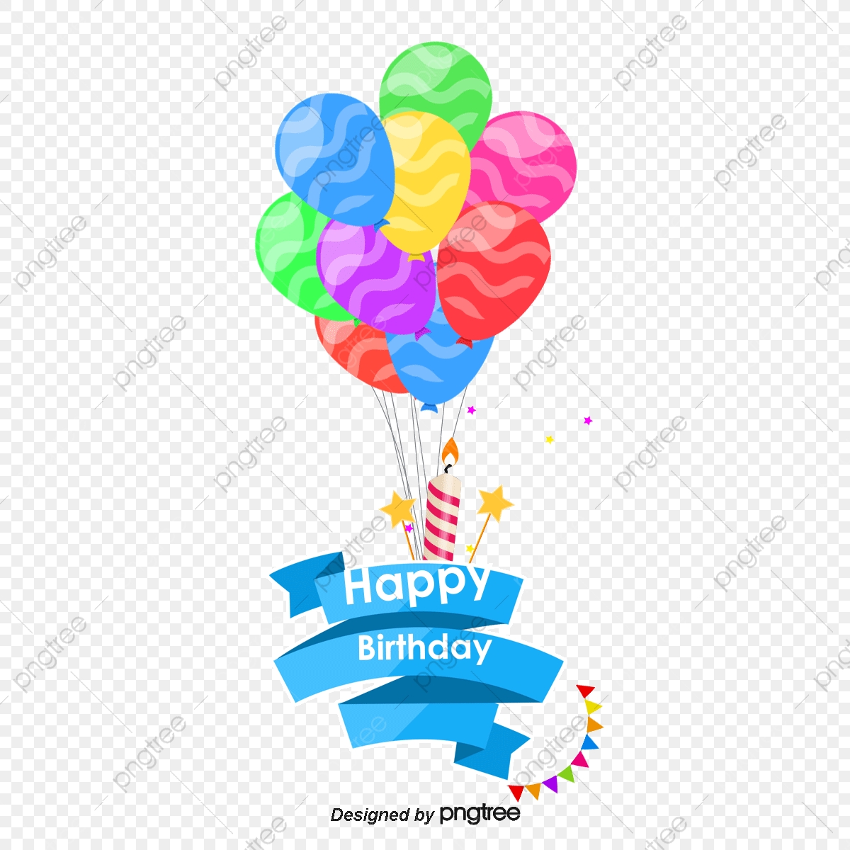 Vector Cartoon Birthday Balloons, Cartoon Clipart, Birthday Balloons.
