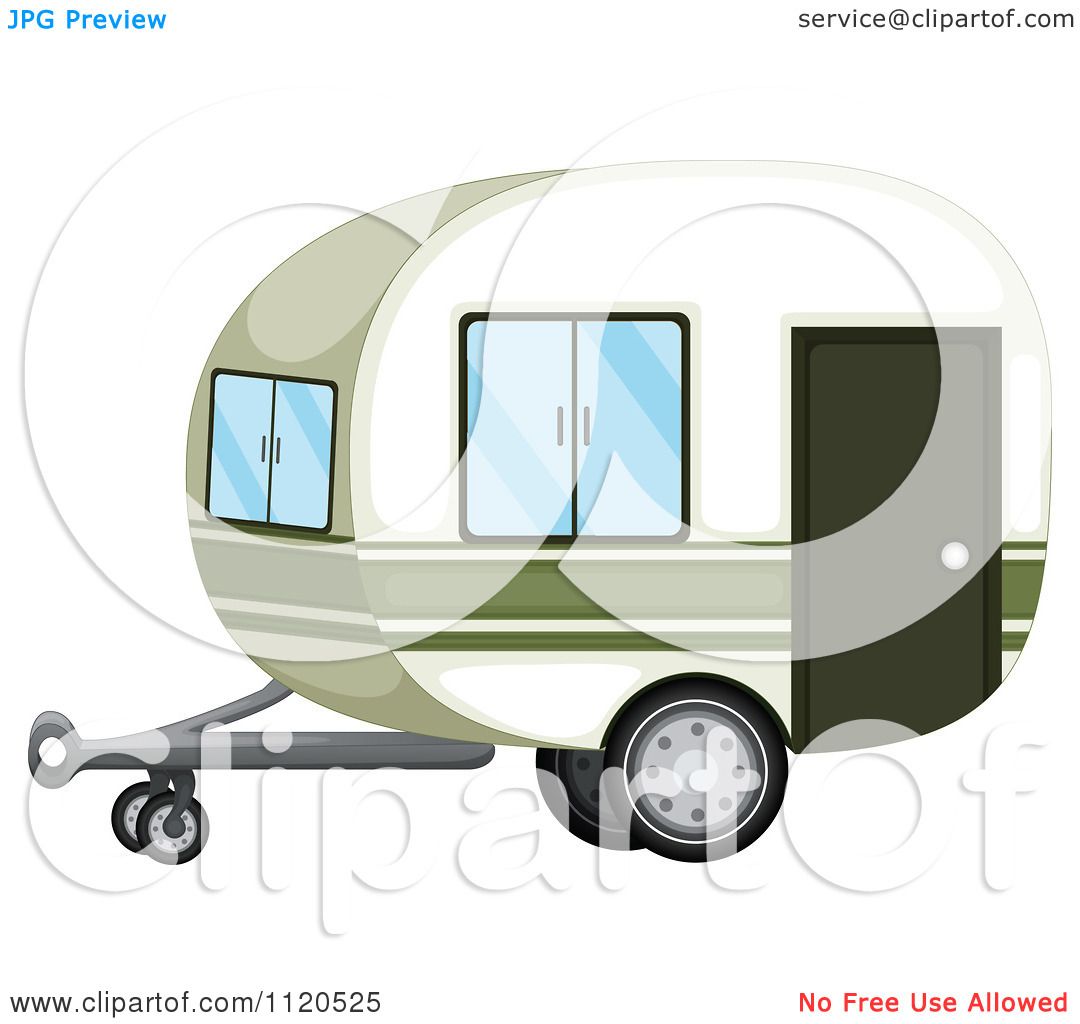 Cartoon Of A Caravan Travel Trailer.