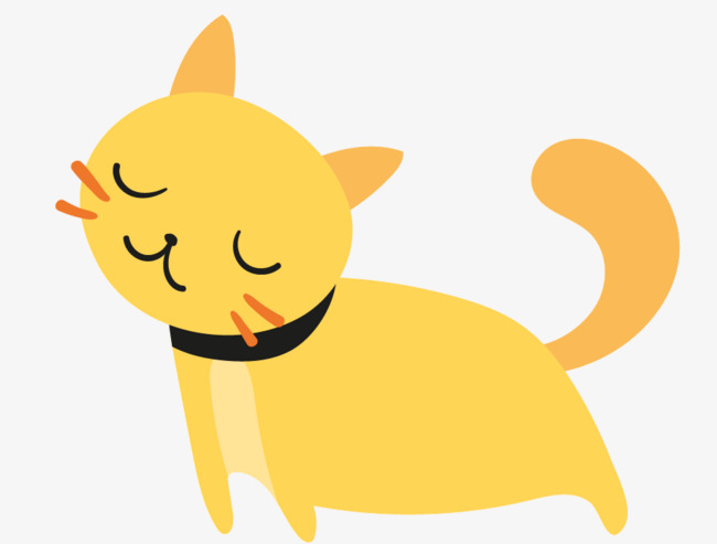 Lazy Cat, Cat Clipart, Yellow, Cartoon P #107444.