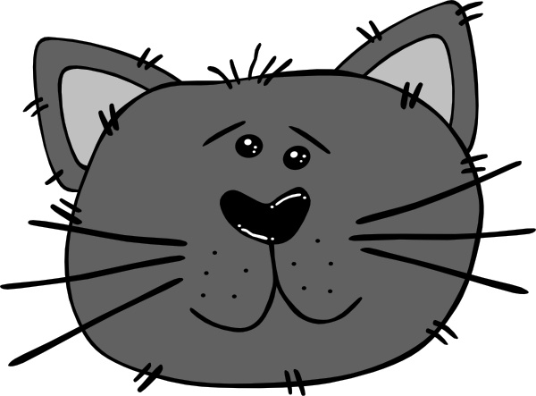 Cartoon Cat Face clip art Free vector in Open office drawing.