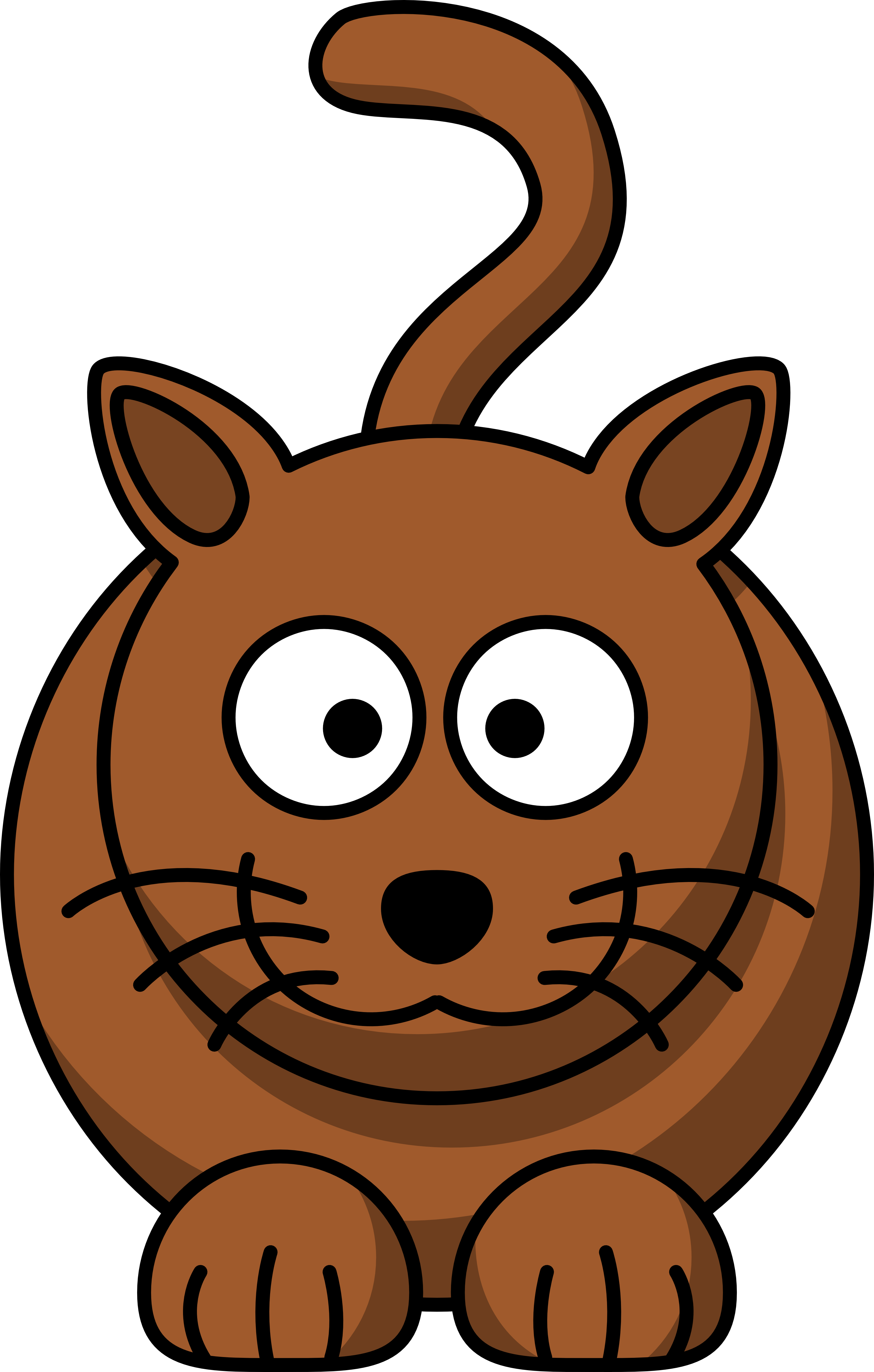 Cartoon brown Cat Clipart free image.