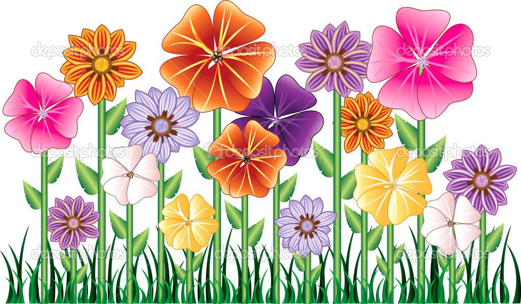 Cartoon Flowers Clip Art.