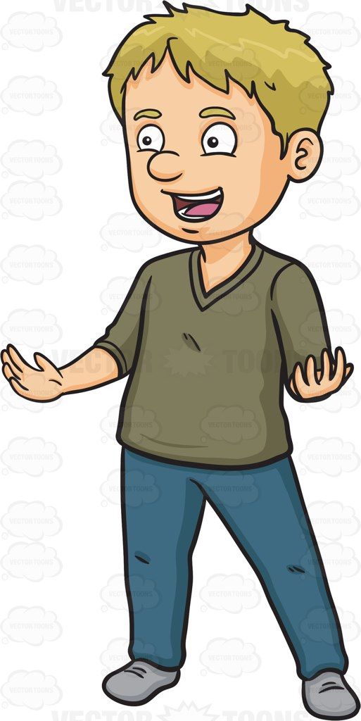 A happy man talking to someone #cartoon #clipart #vector.