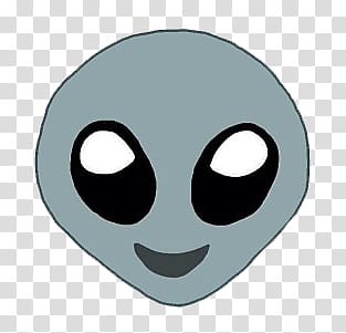Emoji , alien head cartoon sticker transparent background.